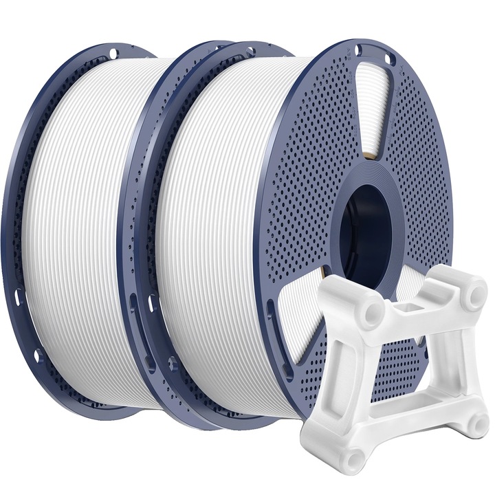 Filament 3D PETG 2kg fehér, 2 tekercses készlet, nedvességálló, gyors nyomtatás