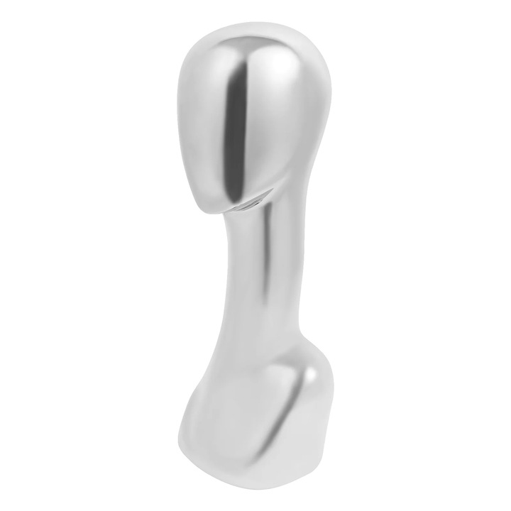 Manechin plastic, baza stabila, design usor, argintiu, 17x15x50cm
