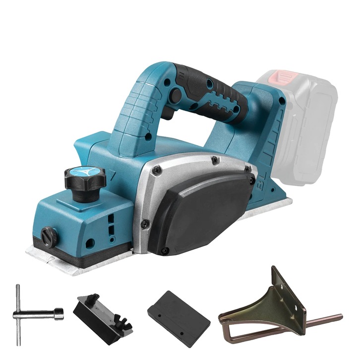 Rindel electric, motor fara perii, adancime de taiere ajustabila, fara baterie, 82mm