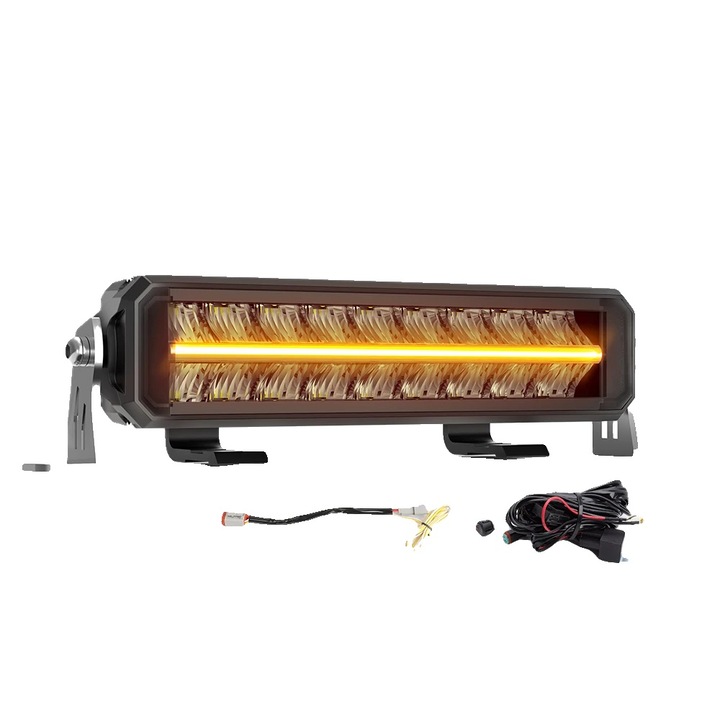 Bara de lumina LED, 10 inch, dual row, impermeabila, lumina de zi amber