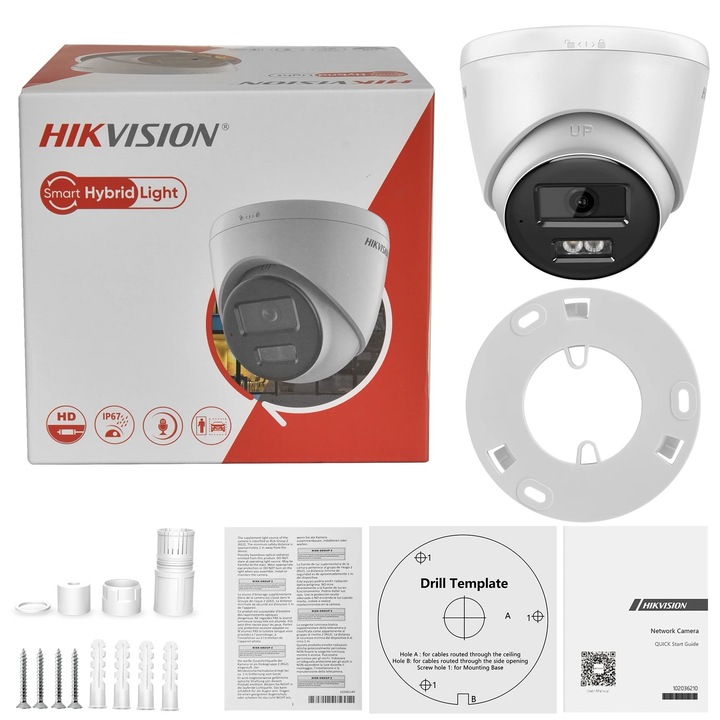 Camera de supraveghere HIKVISION, 8MP, detectie inteligenta, IP67, 150x150x140mm