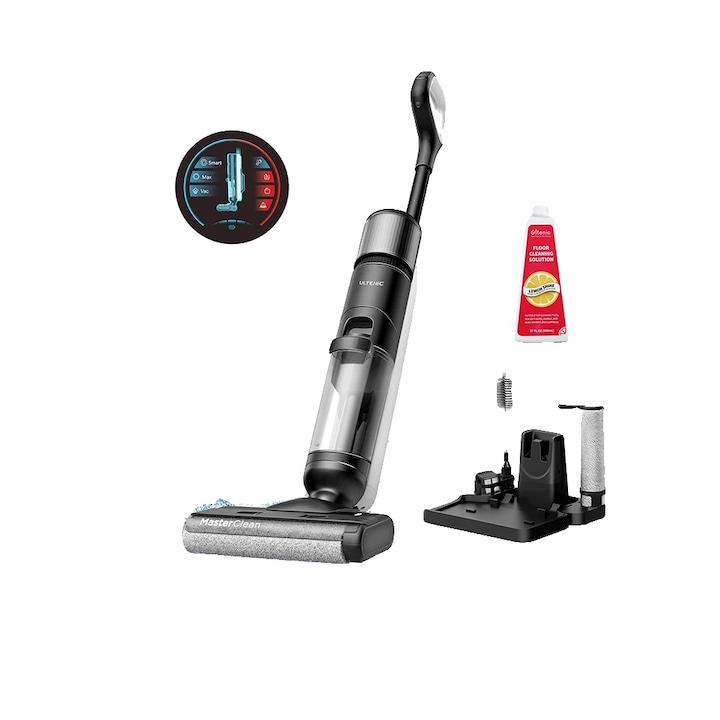 Robot aspirator si mop WEBBER TANGO Star, 2 in 1, Laser Ultrascan 360, 600 ml, 120 min, negru