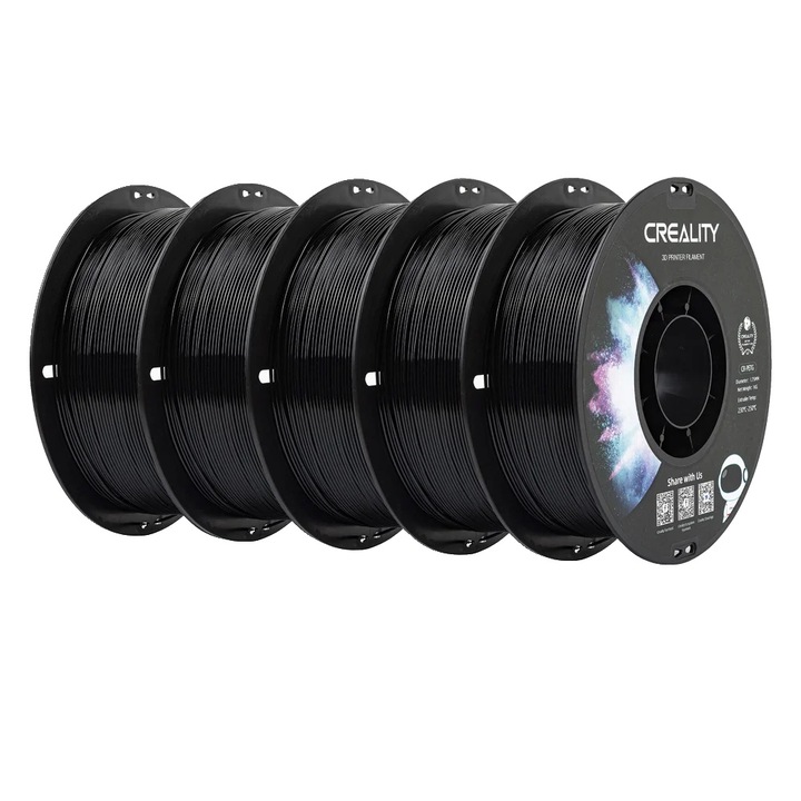 Filament 3D környezetbarát PETG, 1,75 mm, 1 kg, fekete