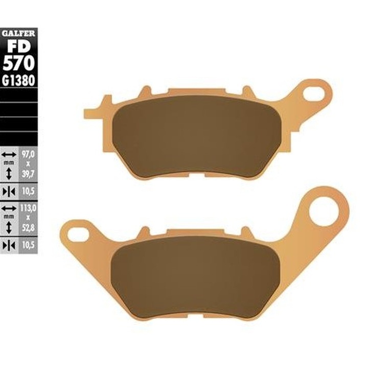 Fékbetétek GALFER KH706, fém, Yamaha X-MAX 125/250/300 robogóhoz, arany