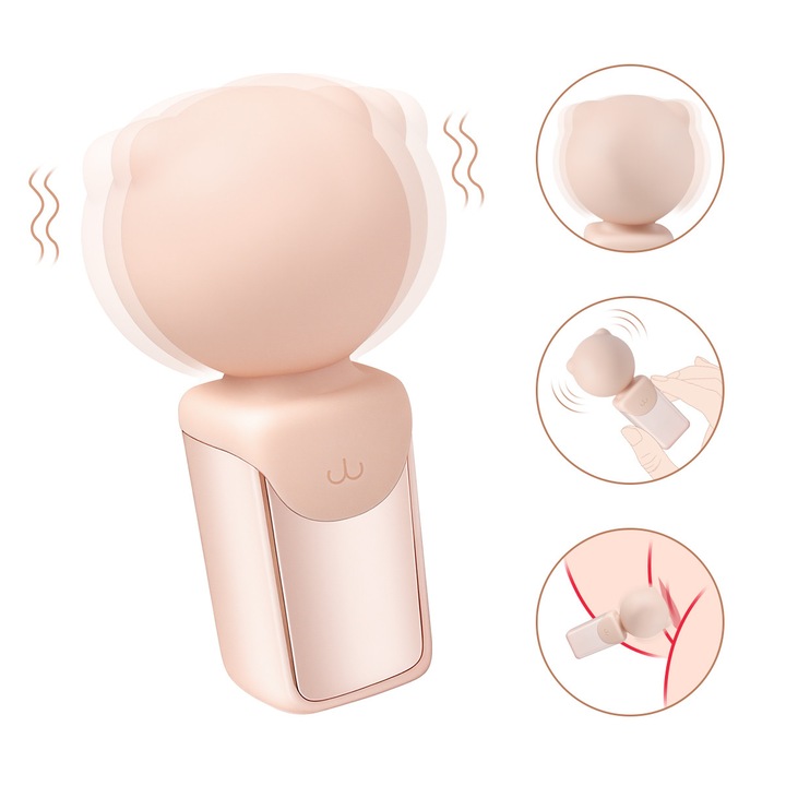 USB-s újratölthető vibrátor mini maci designnal, szexjátékok, csikló stimulátor, rejtett vibrátor maszturbátor, vízálló, fantázia rózsaszín