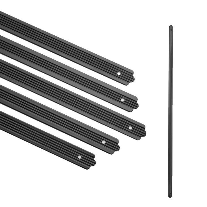 Балюстради за тераса, 50 бр., алуминий, плосък дизайн, устойчиви на атмосферни влияния, 32.25x1x0.1 инча