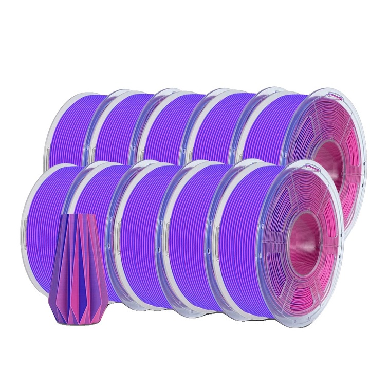 Filament 3D, PLA, 1.75mm, rosu-albastru, 1.1kg, 320m