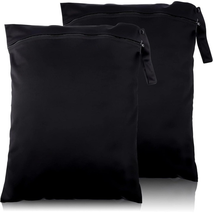 Set 2 Saculeti pentru Rufe, Jeffouoo, Waterproof, 15.8x19.7 inch, Negru