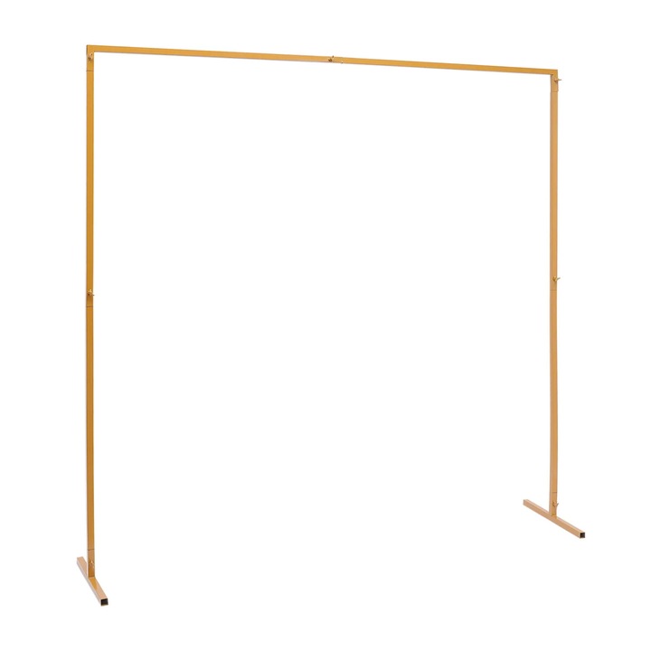 Arc patrat pentru nunta, cadru din fier, inaltime reglabila 1, 07–2, 01 m, sarcina maxima 5 kg, pentru fundal foto si decor, auriu