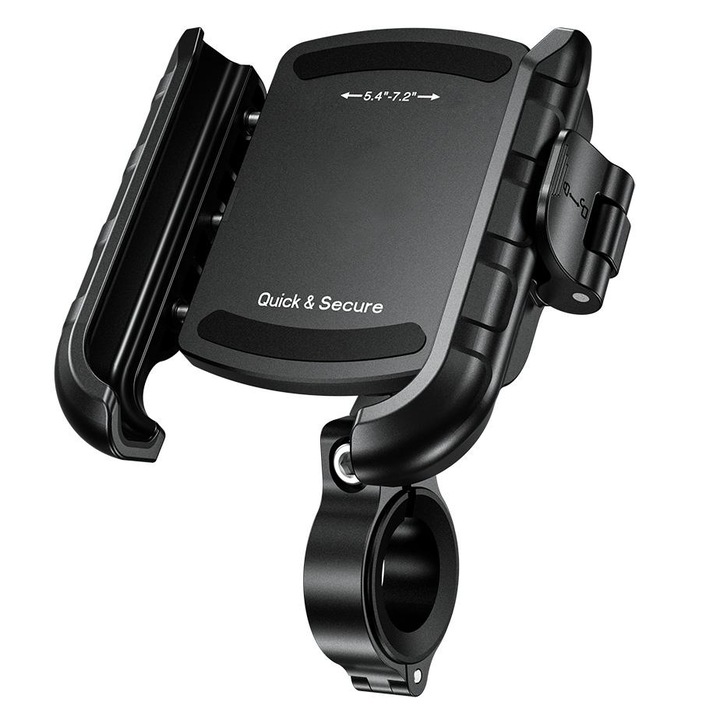 Suport telefon bicicleta BIKETEC, tip R9-CLIP-DAMPER, montare pe ghidon sau oglinda, antiviibrant