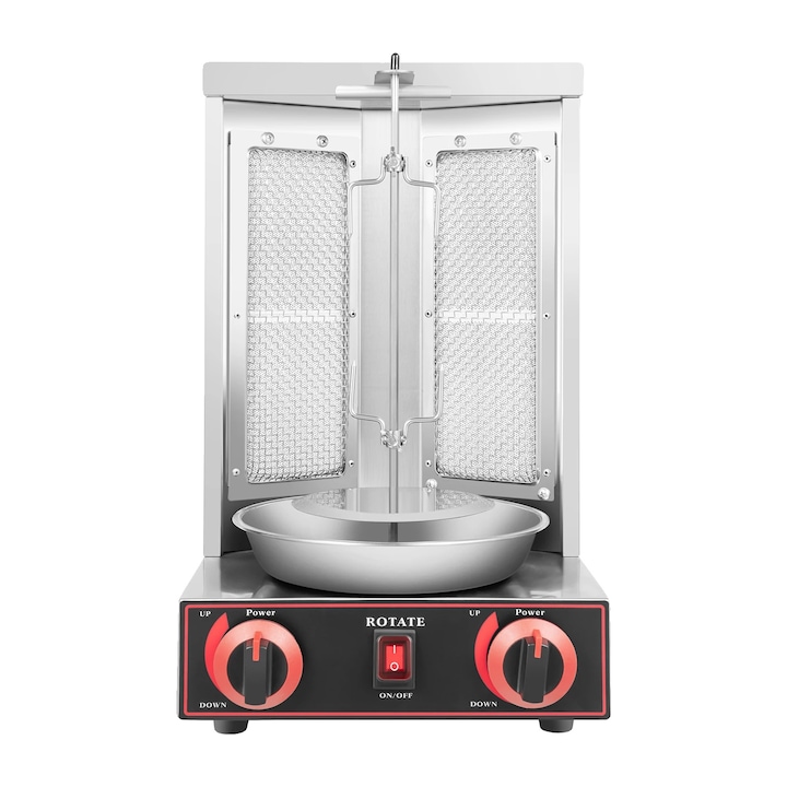 Градинско барбекю, 2 горелки, вертикален дизайн, капацитет 8 кг, инокс, сребрист