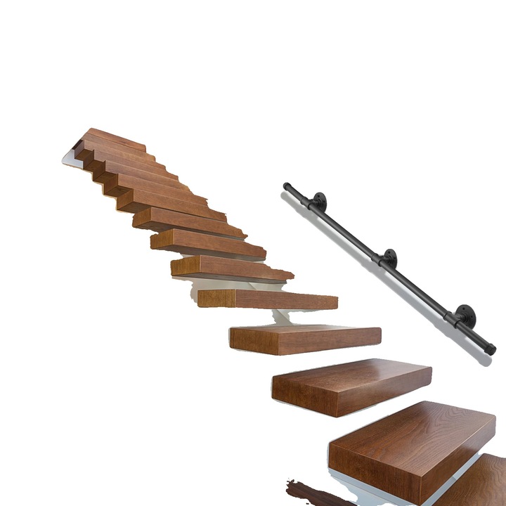 Парапет, Ковано Желязо, Монтаж на Стена, 1.5м, 2 секции, Многоцветен