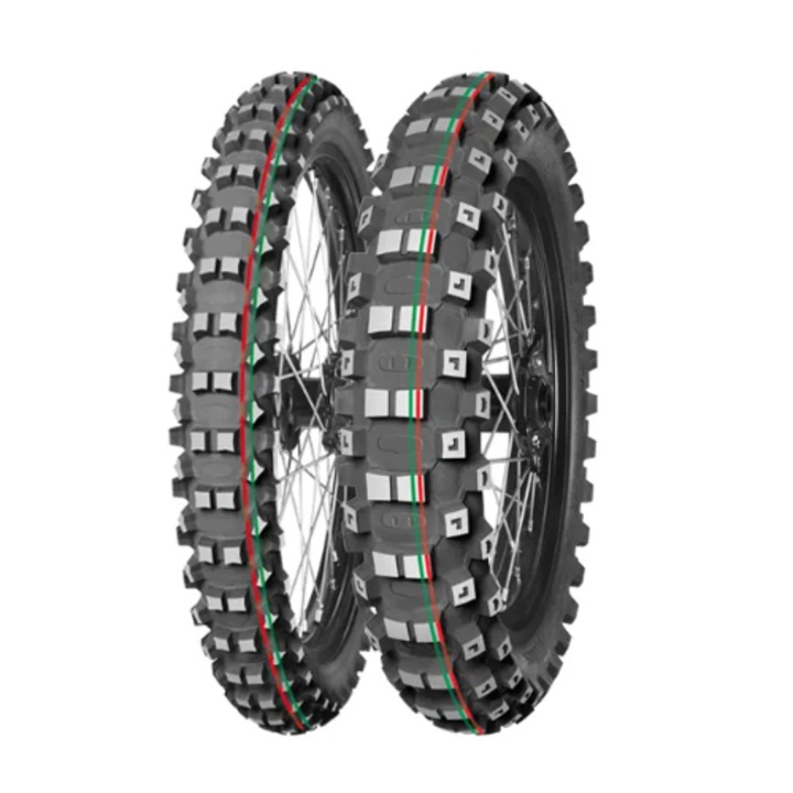 Anvelopa moto MITAS Opona 70/100-19 Terra Force-MX, medium/hard, rosu/verde, 2024