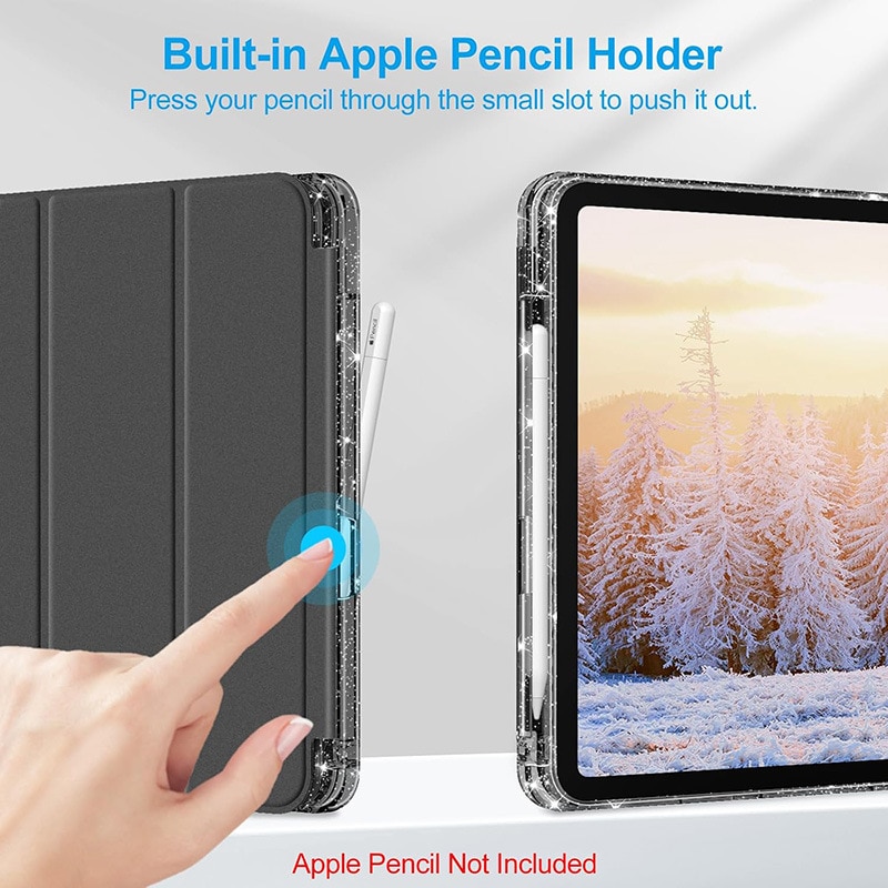 Husa Compatibila cu iPad 11-inch (A16) 2025 & 10-inch 2022 – Cu Suport Creion & Suport Pliabil – TPU Ultra-Subtire, violet