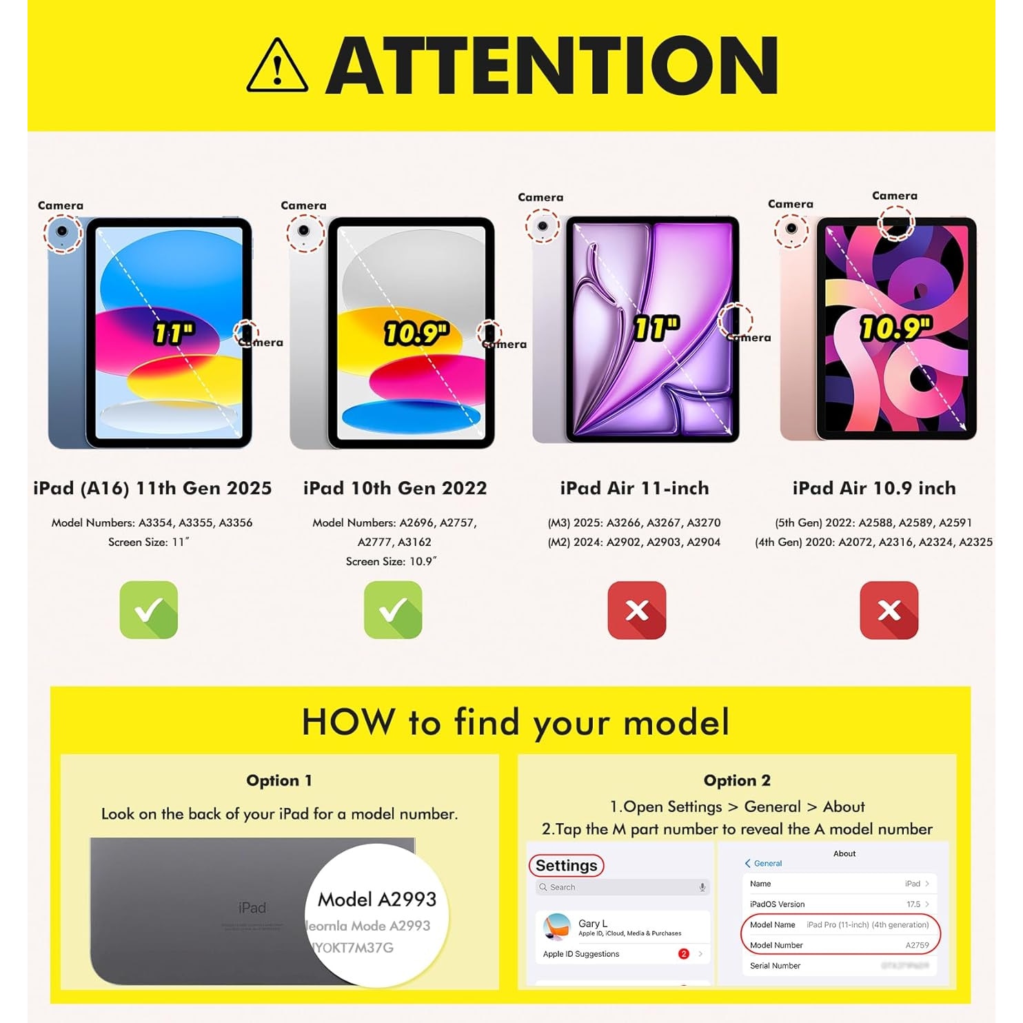 Husa de protectie pentru tableta, potrivita pentru iPad 10th 10.9" 2022/iPad (A16) 11th 2025, functie automata trezire/sleep, cu tava pentru stilouri, golden