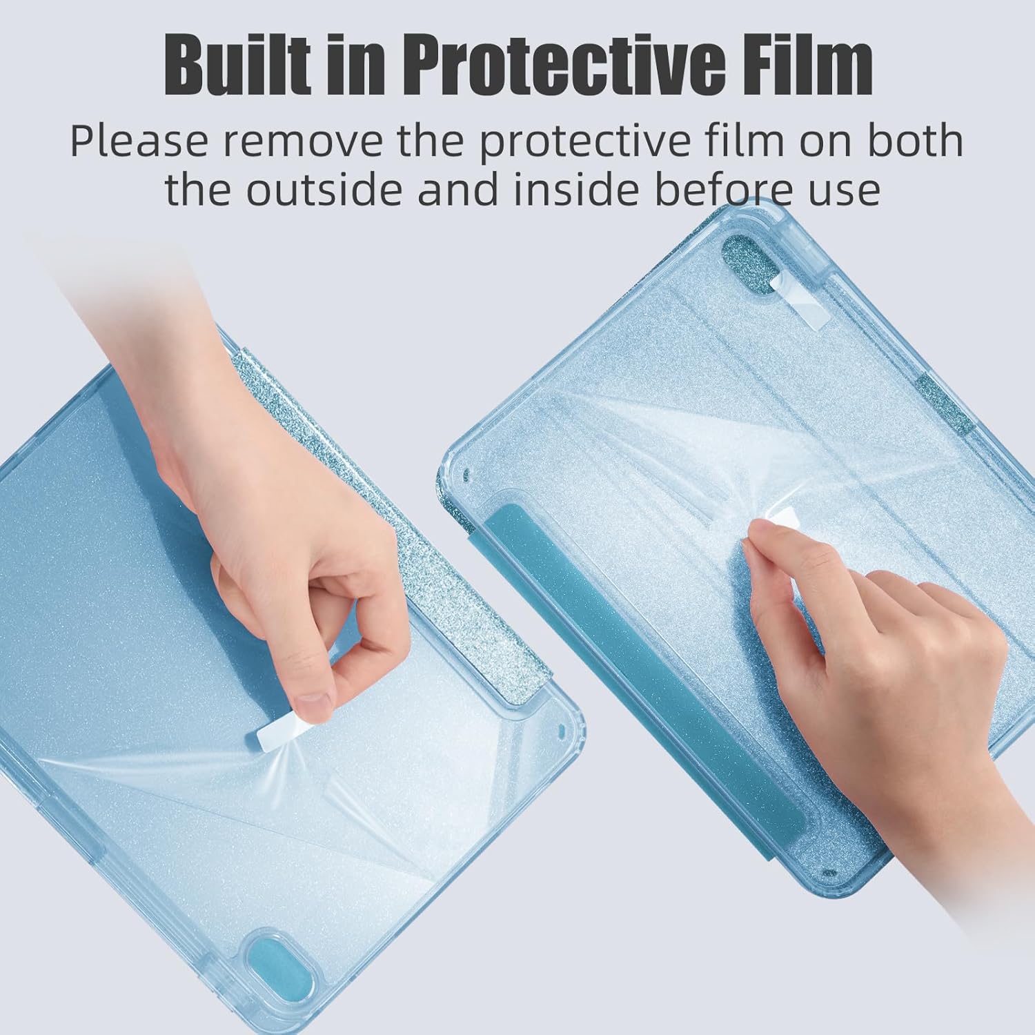 Husa de protectie pentru tableta, potrivita pentru iPad 10th 10.9" 2022/iPad (A16) 11th 2025, functie automata trezire/sleep, cu tava pentru stilouri, Albastru