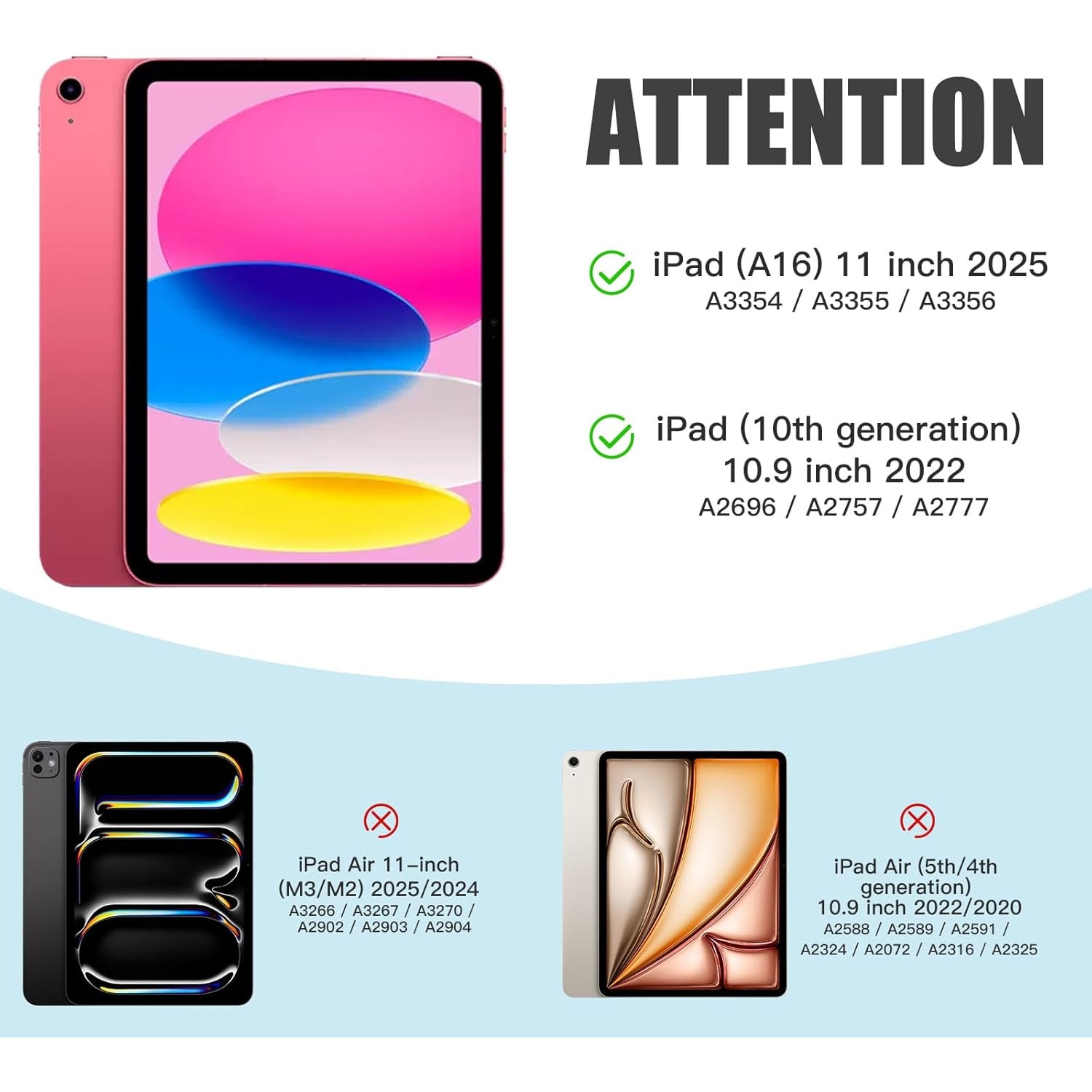 Husa de protectie pentru tableta, potrivita pentru iPad 10th 10.9" 2022/iPad (A16) 11th 2025, functie automata trezire/sleep, cu tava pentru stilouri, Albastru