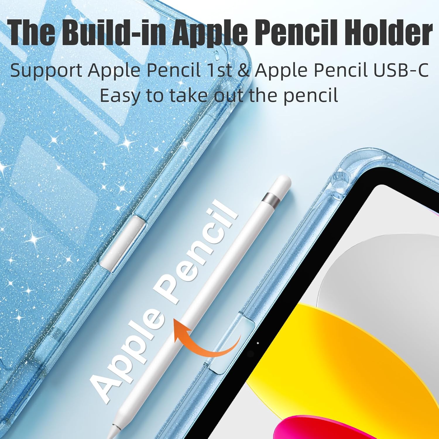 Husa de protectie pentru tableta, potrivita pentru iPad 10th 10.9" 2022/iPad (A16) 11th 2025, functie automata trezire/sleep, cu tava pentru stilouri, Albastru
