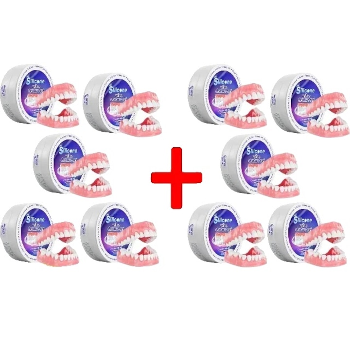 Set proteze dentare din silicon, solutie ortodontica temporara, curatare usoara, 10 bucati