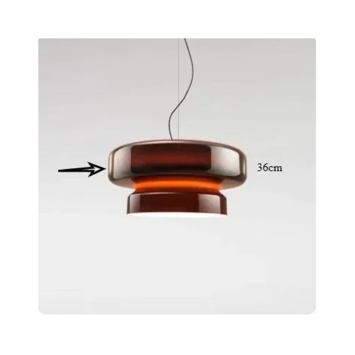 Pendul, design elegant din sticla, iluminare alba, D36cm, pentru spatii de pana la 10mp