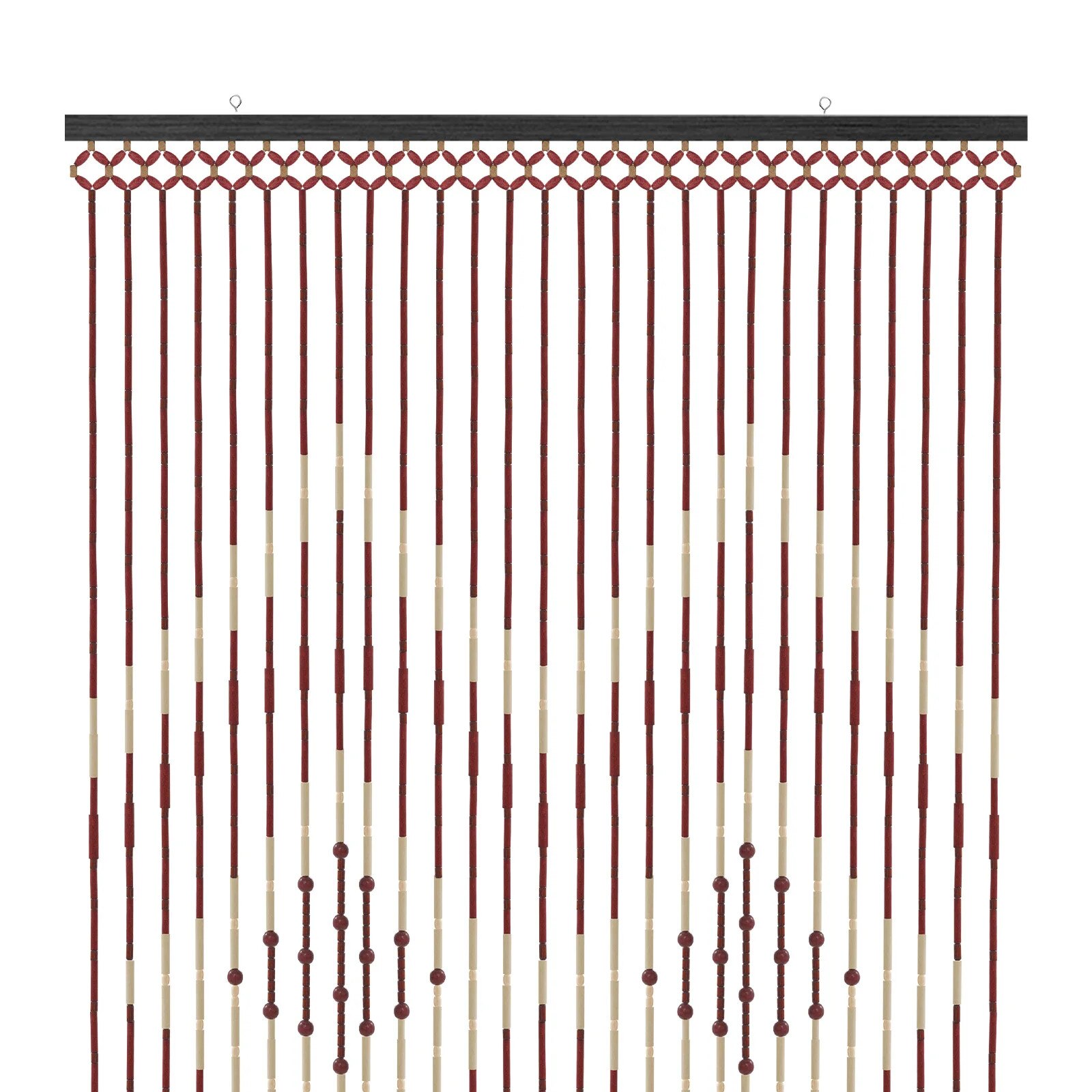 Perdea cu margele din bambus, 90x175 cm, 27 siruri, cafea-alb, design  clasic chinezesc - eMAG.ro