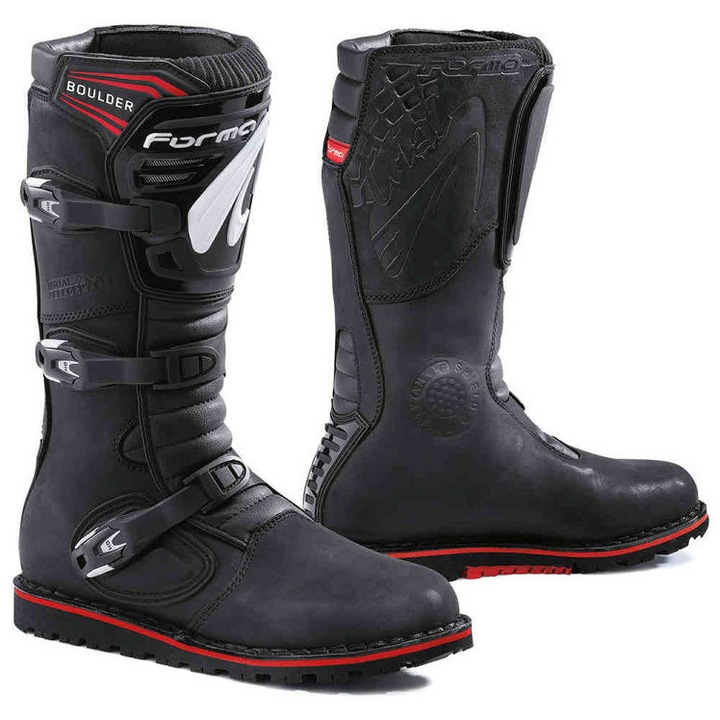 Cizme protectie Motorsport, FORMA, negru/rosu, 41