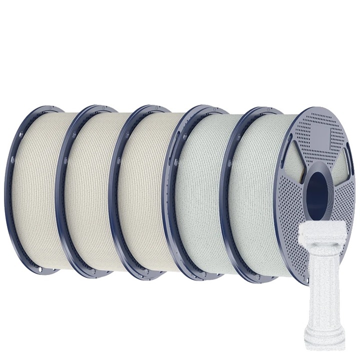 Filament PLA pentru imprimanta 3D, textura marmura, 1.75mm, 330m, 3CB 2FG