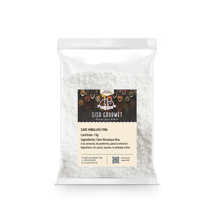 Sare Himalaya fina, 1 Kg, Siso Gourmet