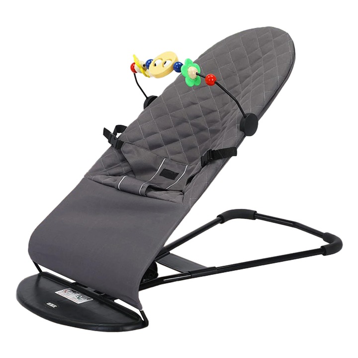 Balansoar pentru bebelusi, 3 pozitii de inclinare, material sigur, gri