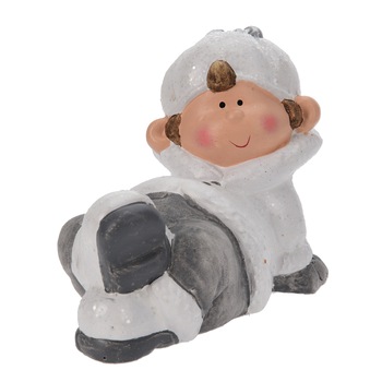 Figurina ceramica baietel asezat, 14 cm Figurina ceramica baietel asezat, 14 cm