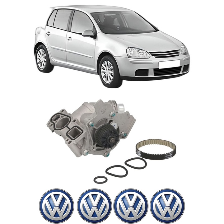 Pompa apa Volkswagen GOLF V (1K1) 2.0 GTI din 2004-2009, KW 147 CP 200 CMC 1984, Auto, INA, 4x Stickere auto cu Volkswagen