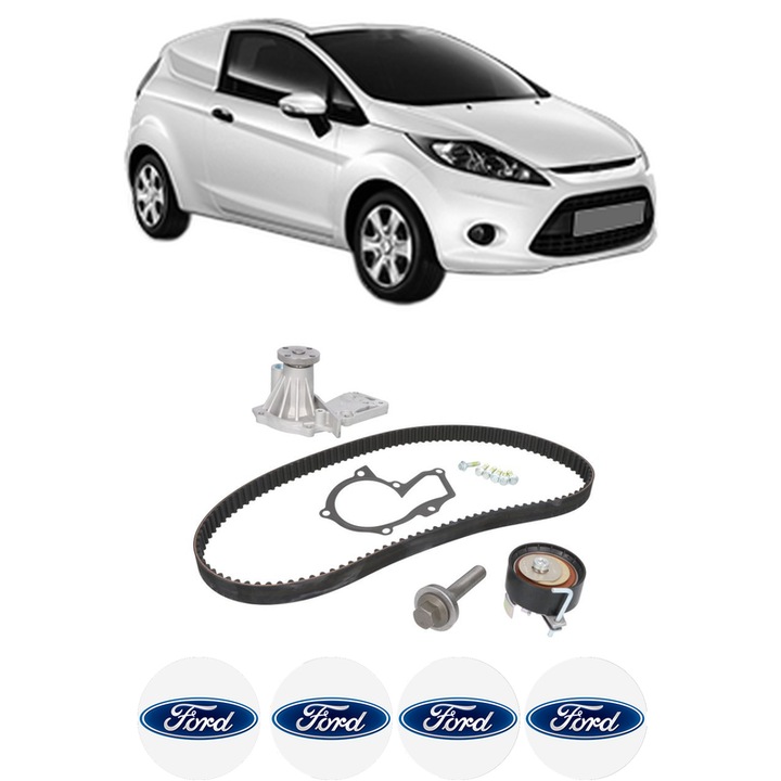 Set Kit de distributie curea intinzator pompa de apa FORD FIESTA VI Van 1.6 ST2013-2017, KW 134 CP 182 CMC 1596, Auto, INA, 4x Stickere auto cu FORD