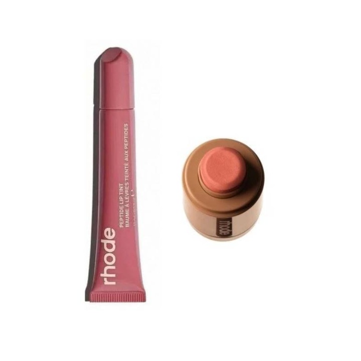 Rhode pirosító és ajakfény szett, 5,3g és 10ml, vízálló, krémes textúra, építhető pigmentáció