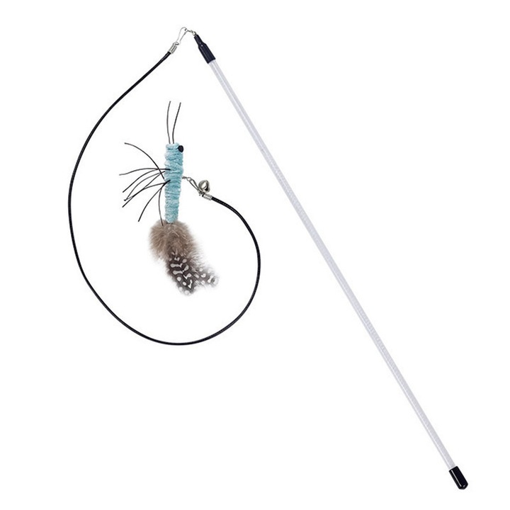 Интерактивна играчка за котки, интелигентна играчка за риболов за котки, стабилна с пера, играчка тип „въдица“ за котенца, за малки и големи котки