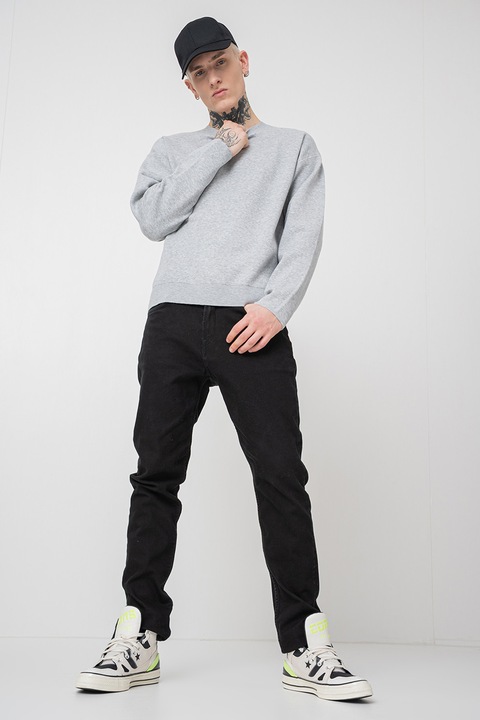 Jack & Jones, Kerek nyakú pulóver, Melange világosszürke