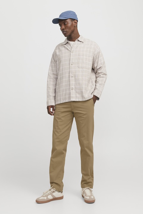 Jack & Jones, Pantaloni chino din amestec de bumbac, Bej