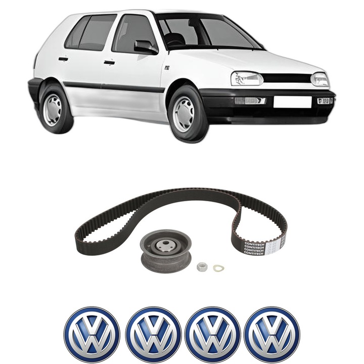 Set kit distributie Volkswagen GOLF III (1H1) 2.0 GTI 16V din 1992-1997 KW 110 CP 150 CMC 1984, Auto, Continental Contitech, 4 Stickere auto cu Volkswagen