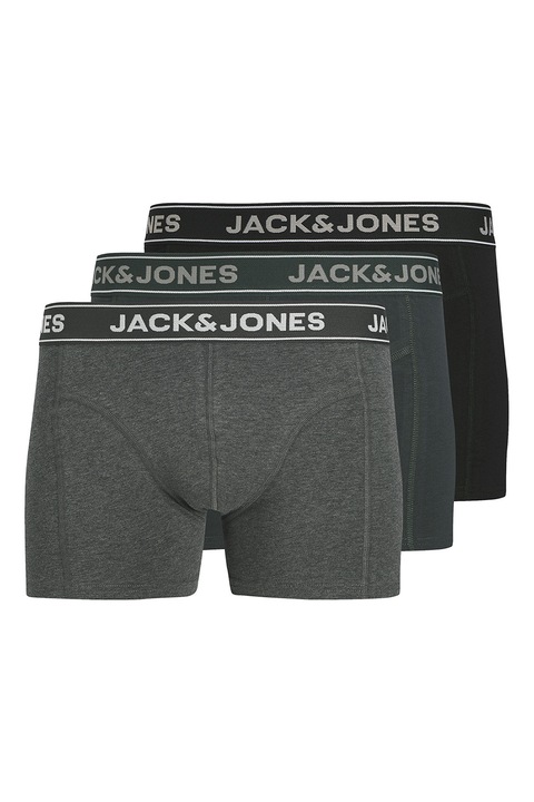 Jack & Jones, Logós derekú boxer szett - 3 db, Melange szürke