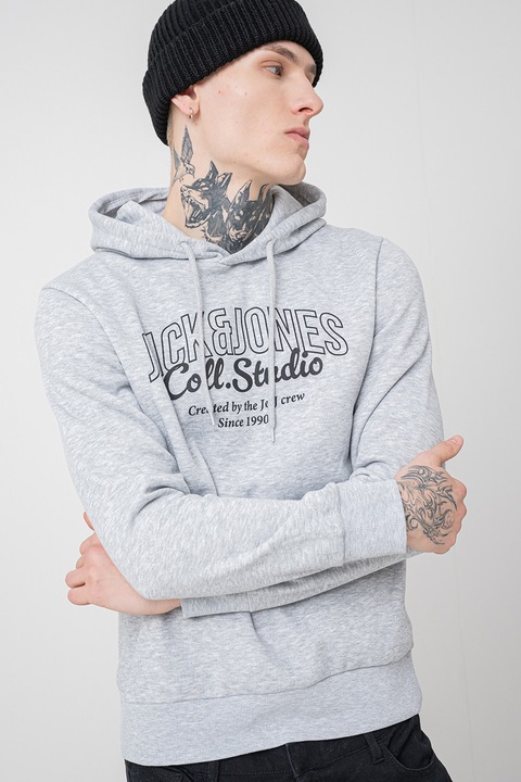 Jack & Jones, Hanorac regular-fit Makoto, Negru/Gri melange