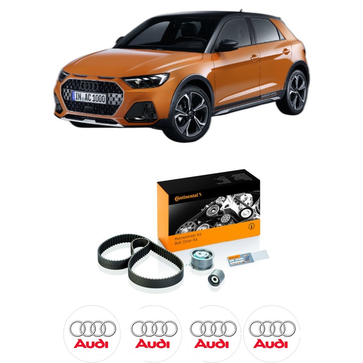 Set kit distributie AUDI A1 City Carver (GBH) 35 TFSI din 2019-2022 KW 110 CP 150 CMC 1498, Auto, Continental Contitech, 4 Stickere auto cu AUDI