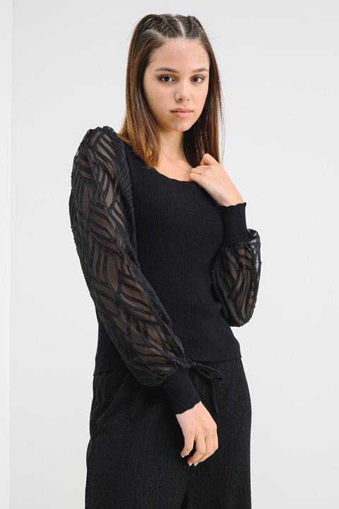 Only, Pulóver csipkés ujjakkal, Fekete