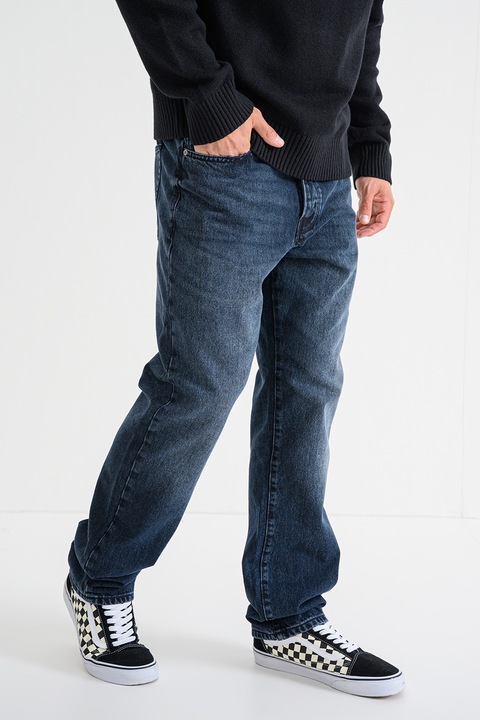 Only & Sons, Relaxed fit gombos farmernadrág, Tengerészkék