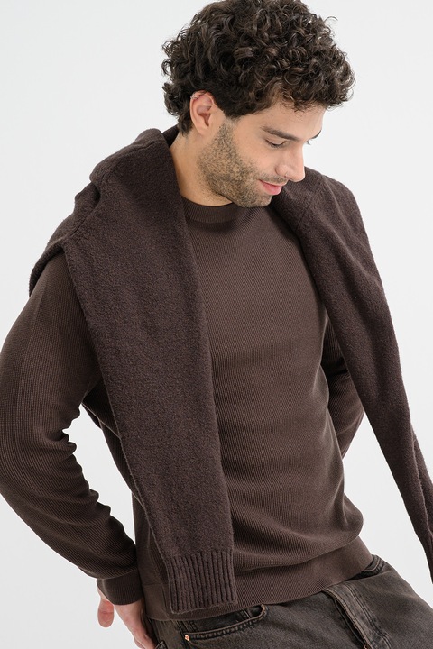Only & Sons, Szűk fazonú bordázott pulóver, Sötétbarna