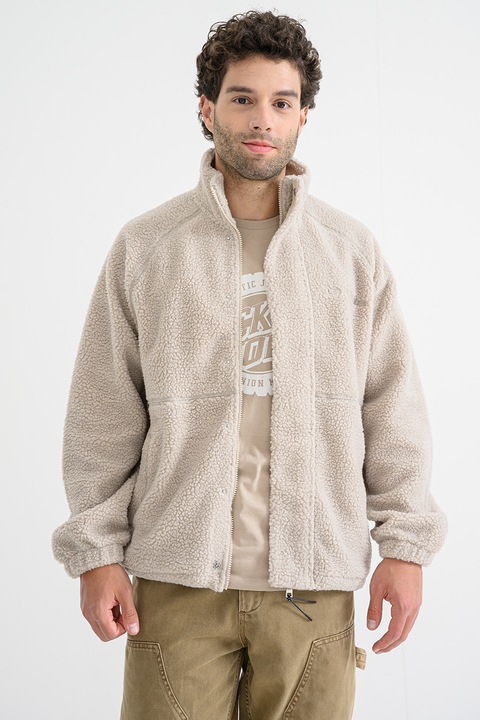 Only & Sons, Плюшено яке с ръкави реглан и цип, Бежов, XL