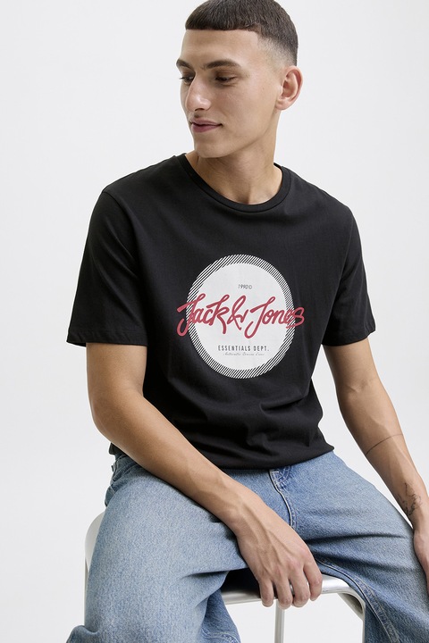 Jack & Jones, Logós pamutpóló, Fekete