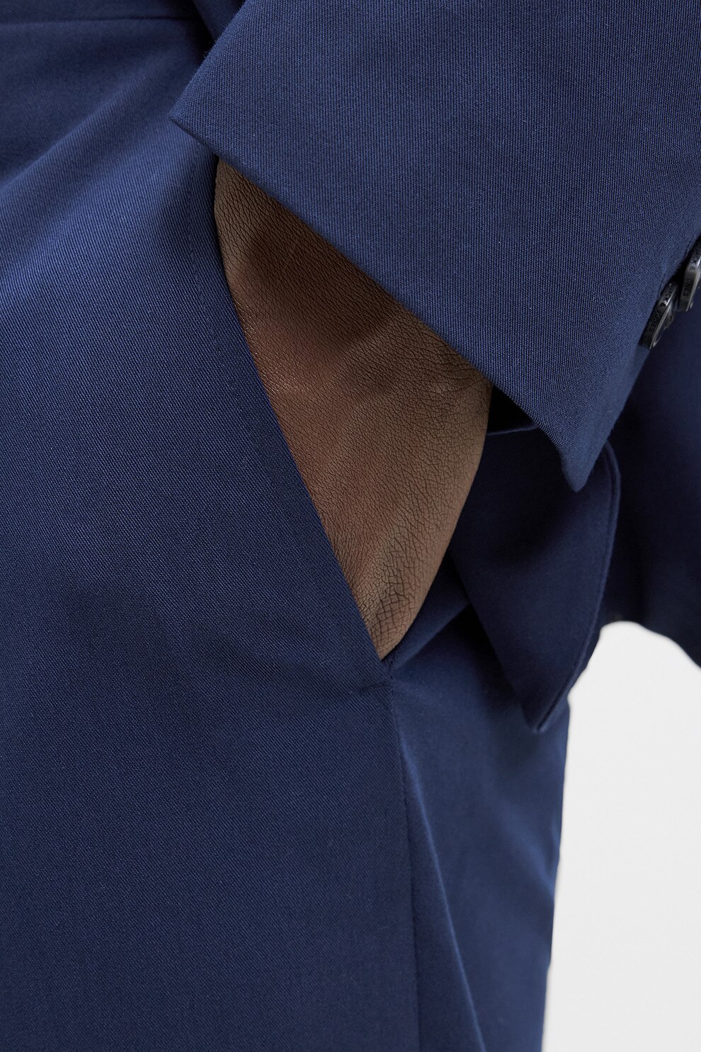 Jack & Jones, Pantaloni chino uni, Albastru inchis, 46 - eMAG.ro
