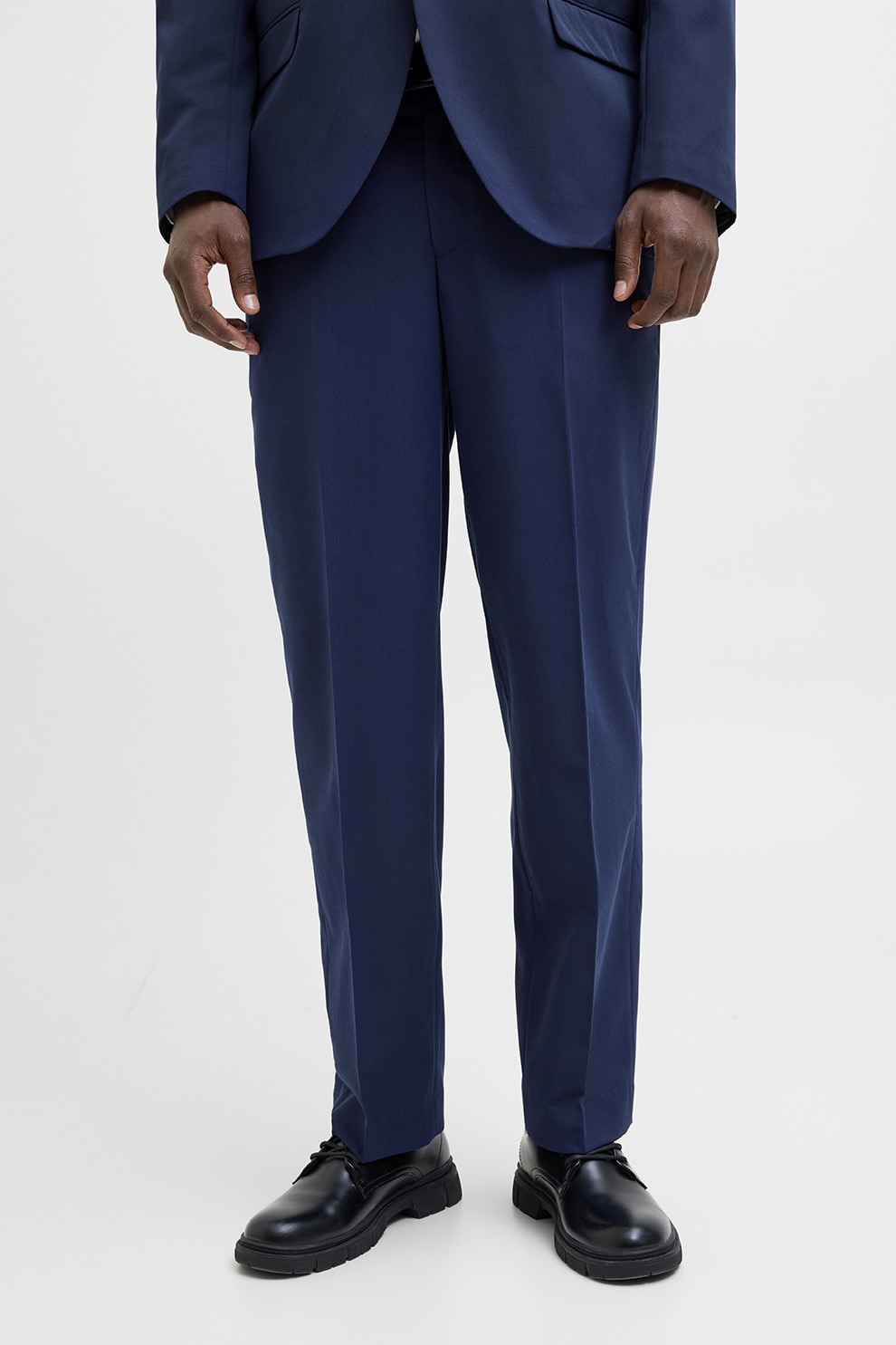 Jack & Jones, Pantaloni chino uni, Albastru inchis, 52