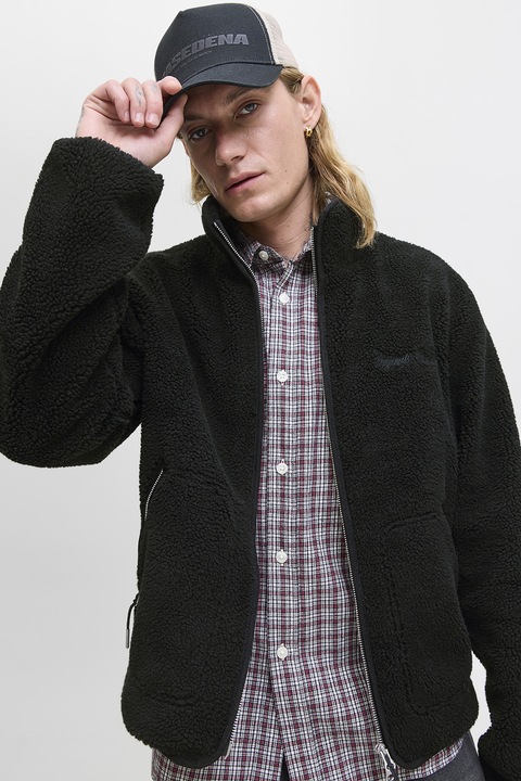 Jack & Jones, Яке с джобове с цип, Черен