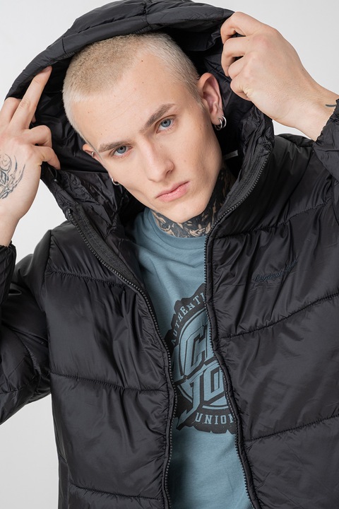 Jack & Jones, Непромокаемо зимно яке с вата, Черен