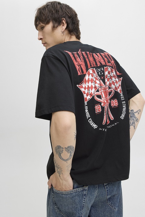 Jack & Jones, Mintás póló, Piros/Fehér/Fekete